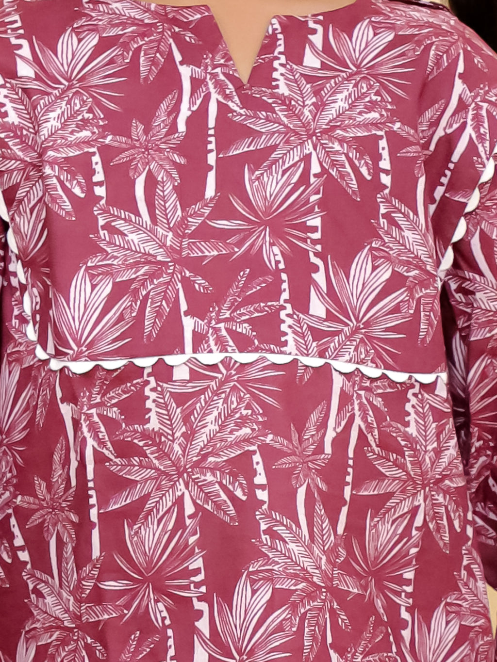 Wine Leaf Cotton Co-ord Set