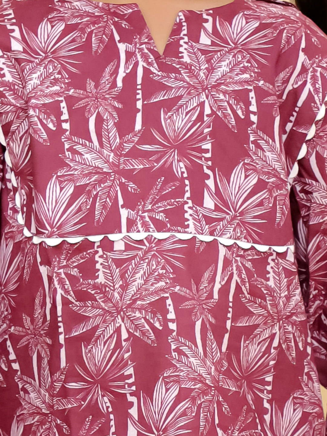 Wine Leaf Cotton Co-ord Set