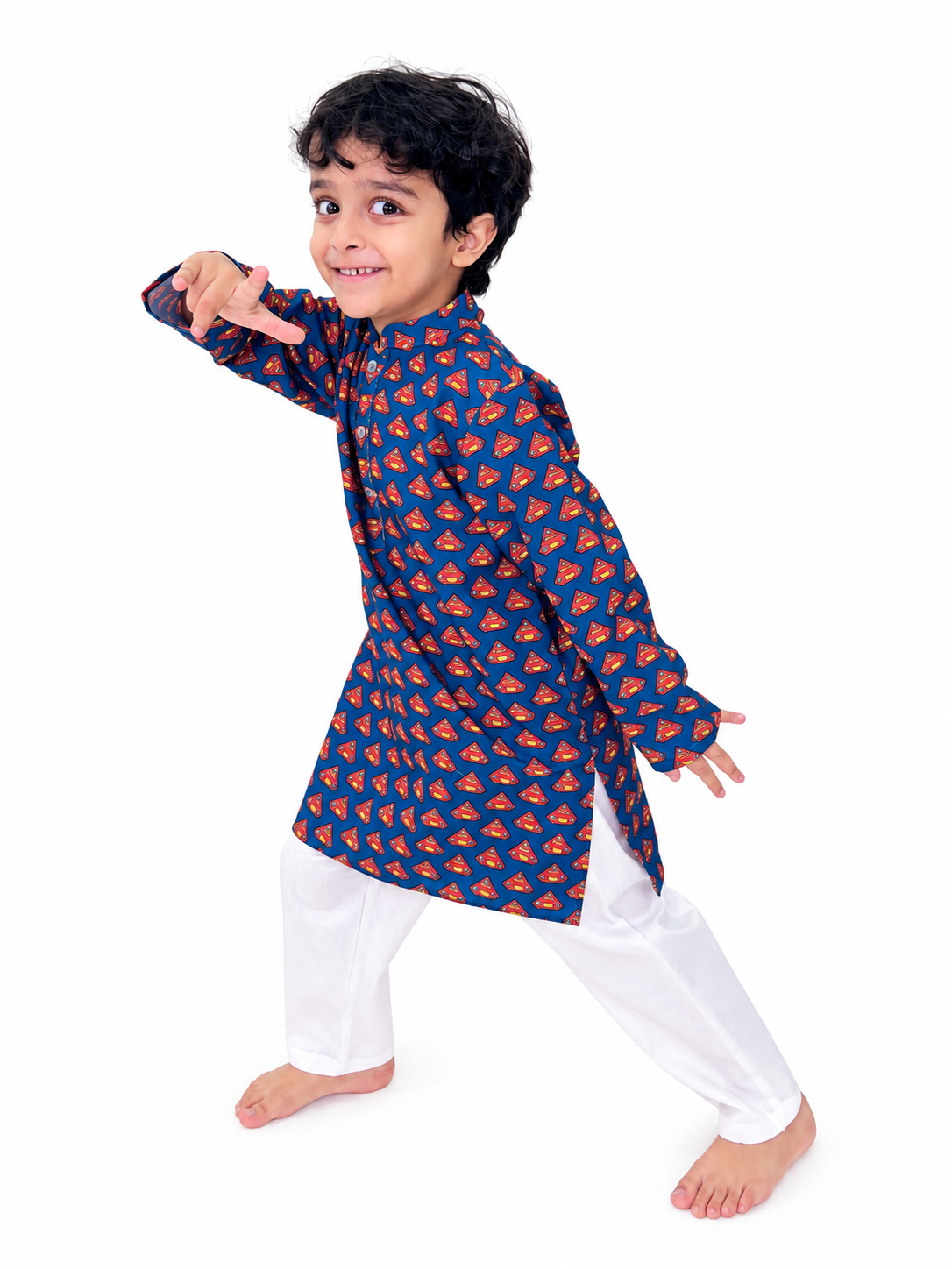 Superman Print Pajama Kurta Set