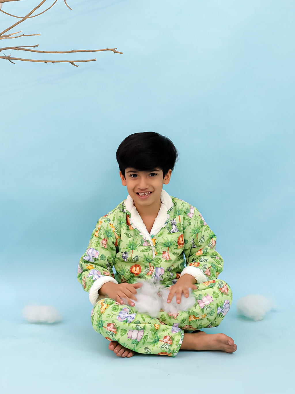 Jungle Safari Warm Sherpa Nightwear Pj Set