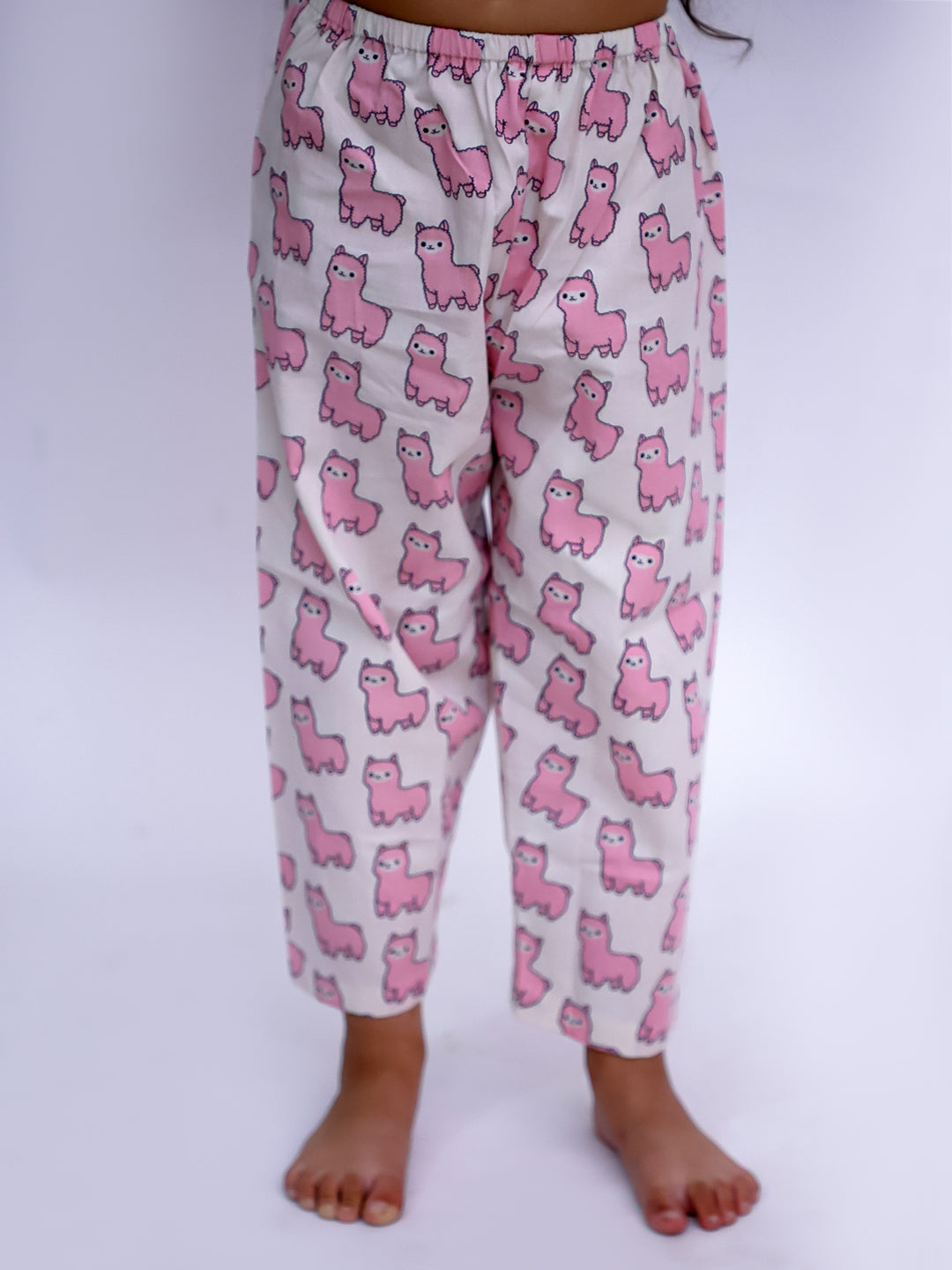 Pink Llama Dreams Cotton Night Suit Set