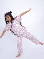 Pink Llama Dreams Cotton Night Suit Set