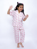 Pink Llama Dreams Cotton Night Suit Set