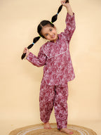 Wine Leaf Cotton Co-ord Set
