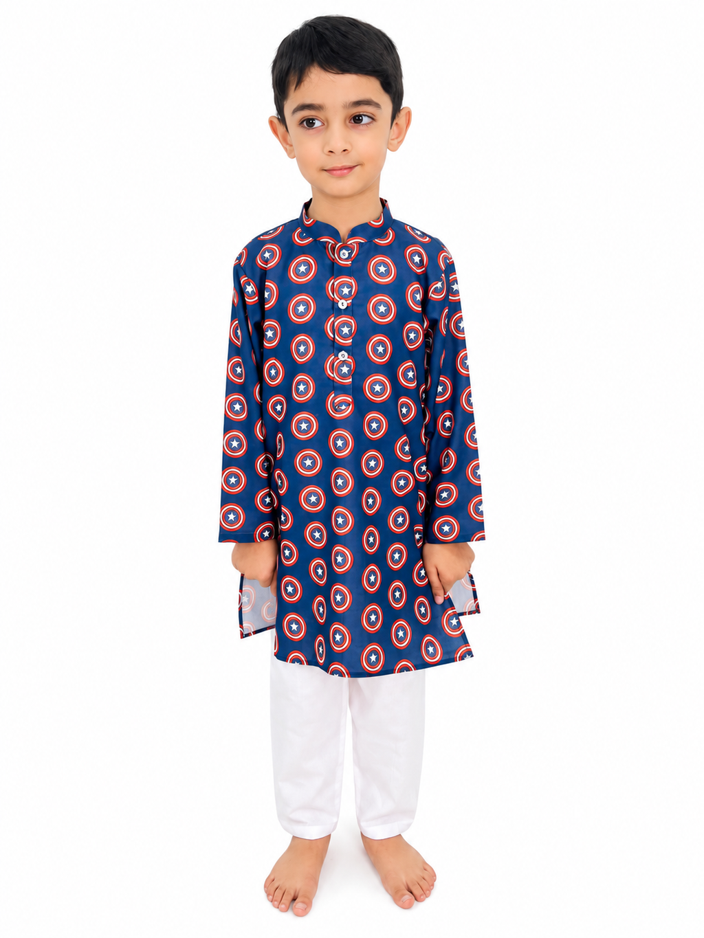 Captain America Print Pajama Kurta Set
