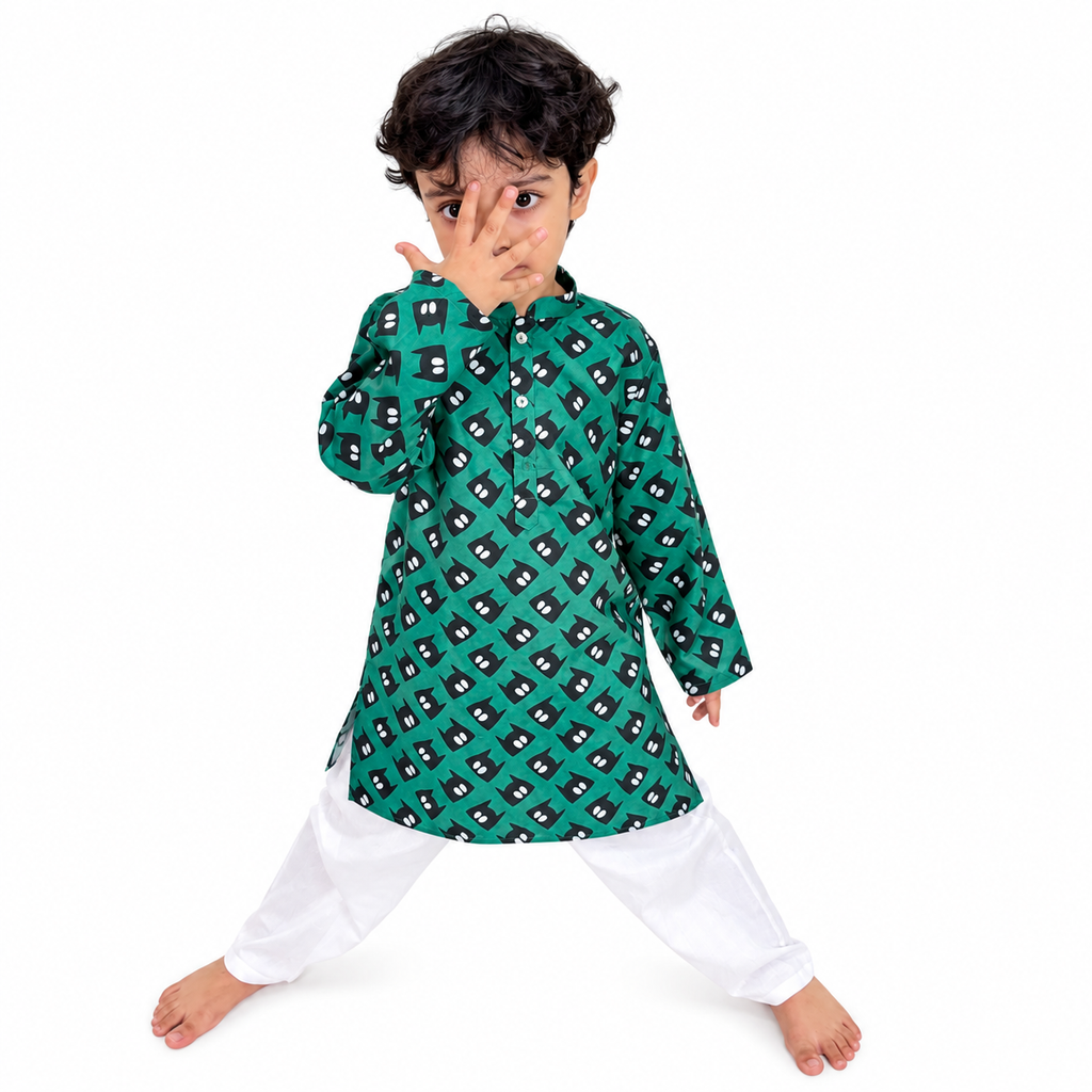 Batman Print Pajama Kurta Set