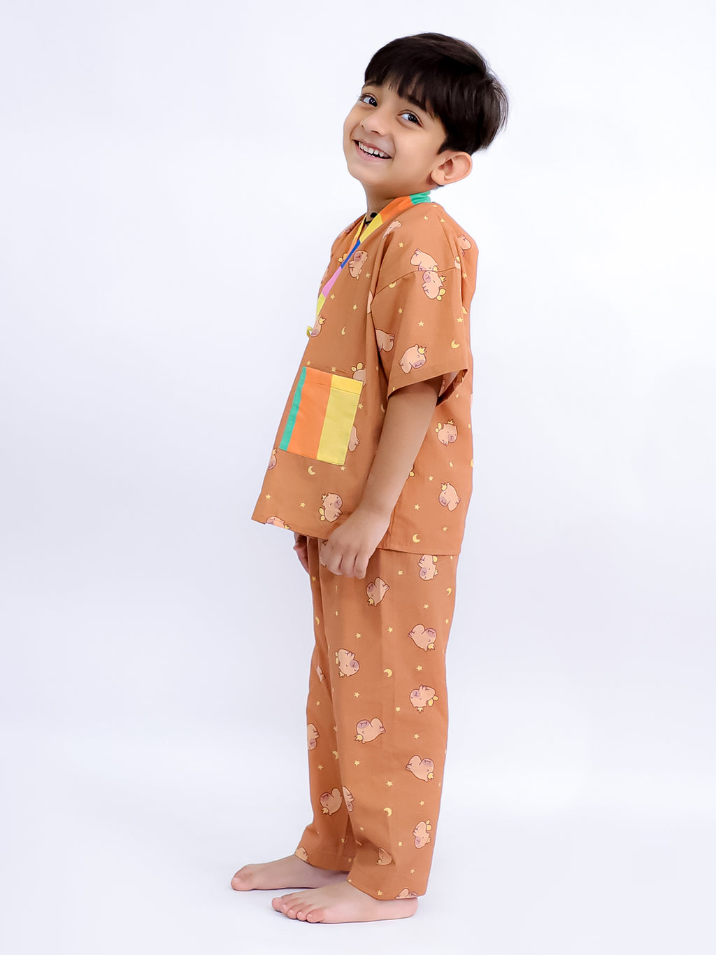 Teddy Dreams Kimono Style Pajama Set