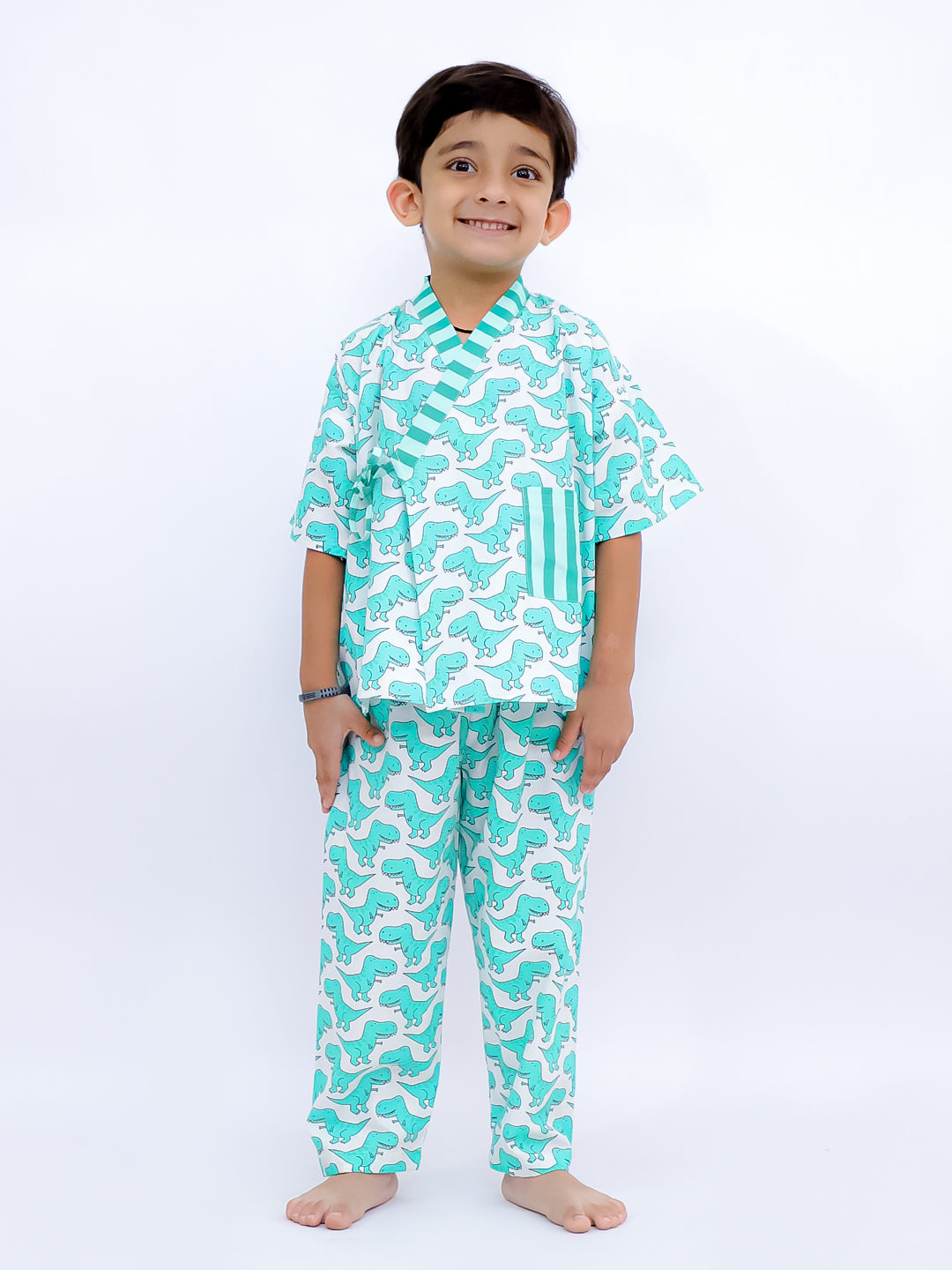 Dino Adventure Kimono Style Pajama Set