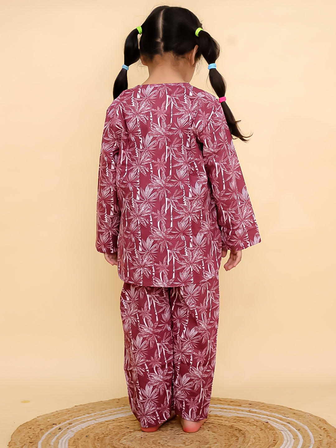 Wine Leaf Cotton Co-ord Set