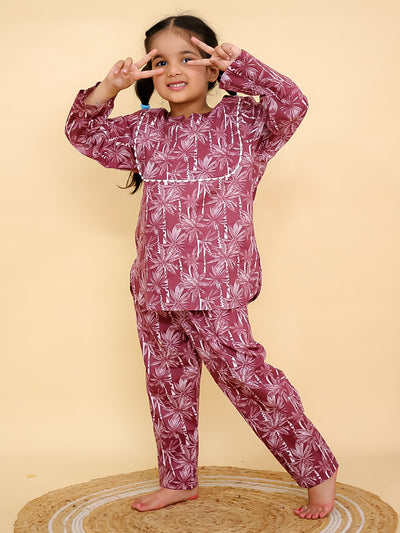 Wine Leaf Cotton Co-ord Set