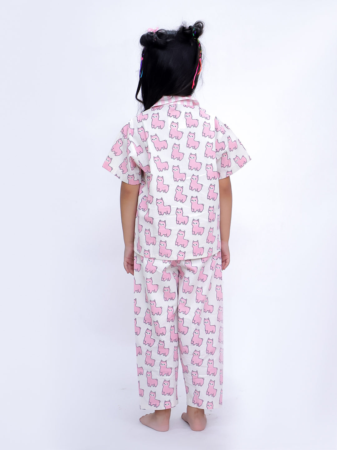 Pink Llama Dreams Cotton Night Suit Set