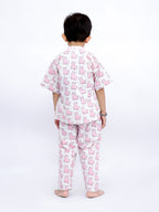 Pink Llama Dreams Kimono-Style Night Suit Set