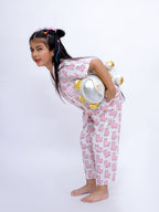 Pink Llama Dreams Cotton Night Suit Set