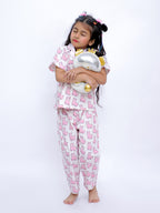 Pink Llama Dreams Cotton Night Suit Set
