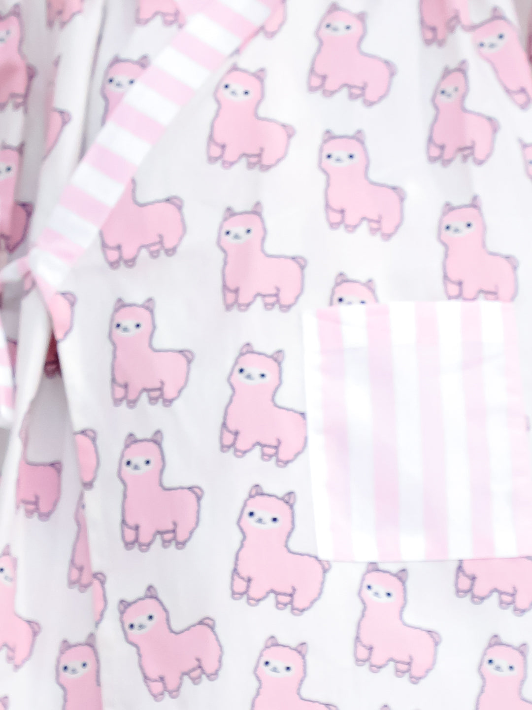 Pink Llama Dreams Kimono-Style Night Suit Set