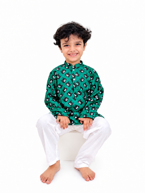 Batman Print Pajama Kurta Set