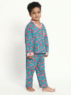 Flamingo print Cotton Kids Night Suit