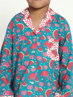 Flamingo print Cotton Kids Night Suit