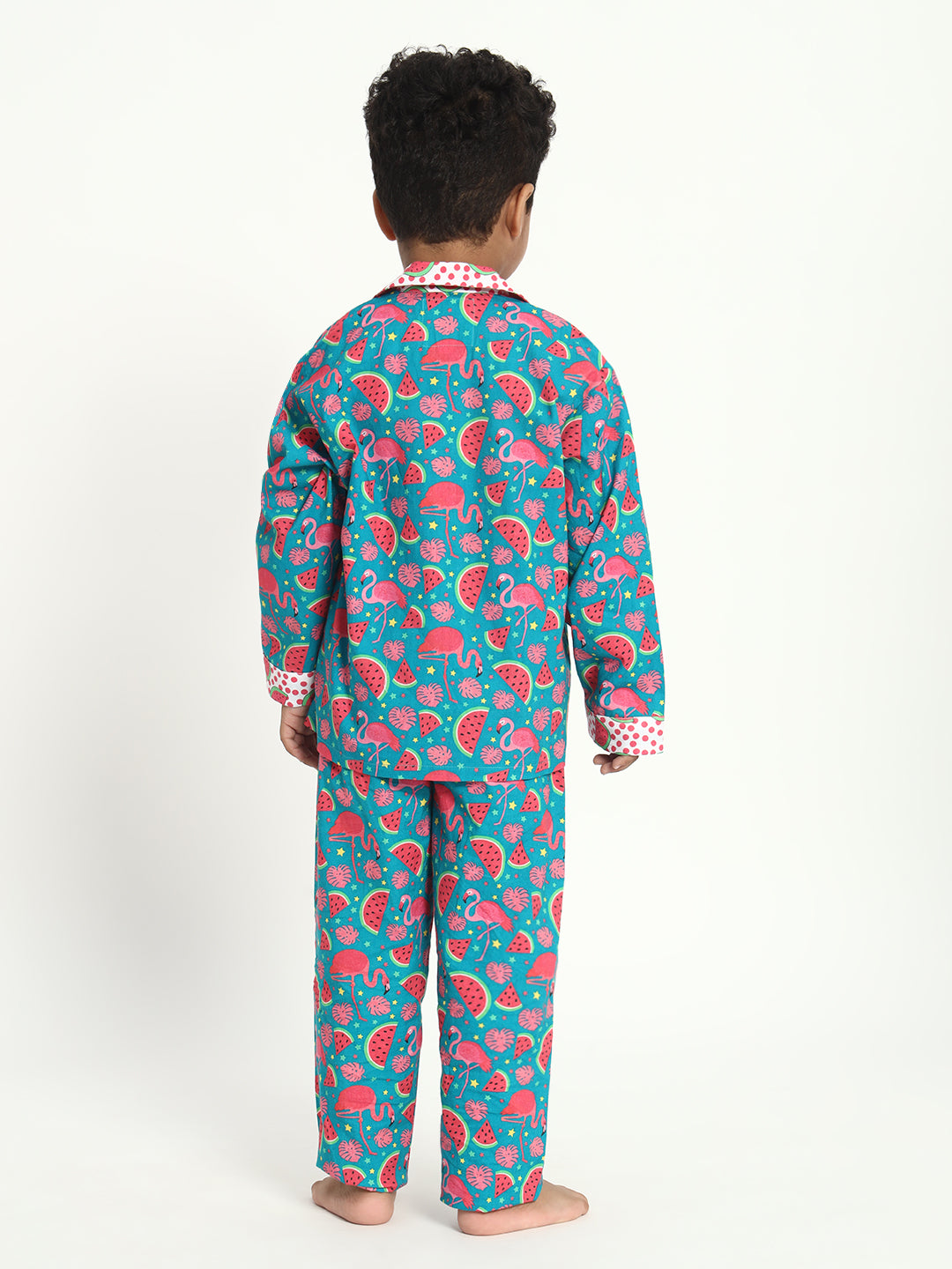 Flamingo print Cotton Kids Night Suit
