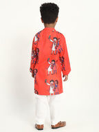 Selfie Together Rakhi Print Pajama Kurta Set