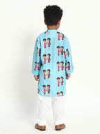 Brother And Sister Rakhi Print Pajama Kurta Set
