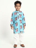 Brother And Sister Rakhi Print Pajama Kurta Set