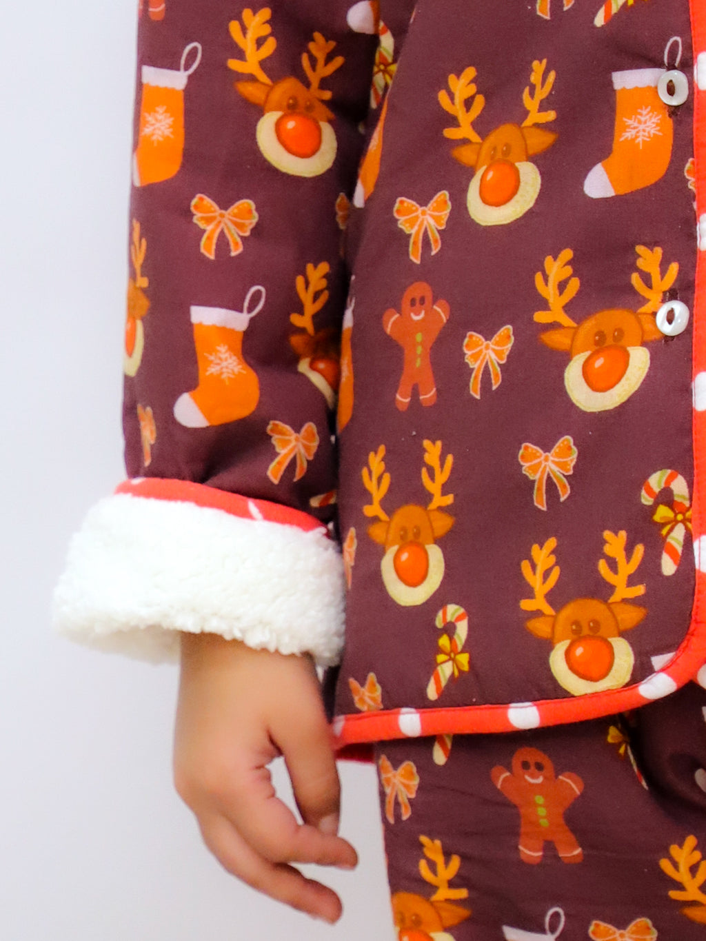 Happy Reindeer ! Warm Sherpa Nightwear Pj Set