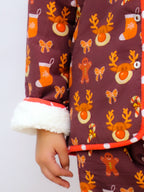 Happy Reindeer ! Warm Sherpa Nightwear Pj Set
